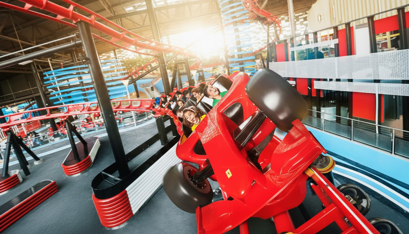 Ferrari World Abu Dhabi rides indoor theme park